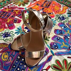 Torrid gold, open toed high heels